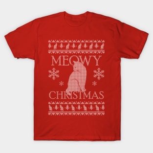 MEOWY CHRISTMAS UGLY SWEATER T-Shirt